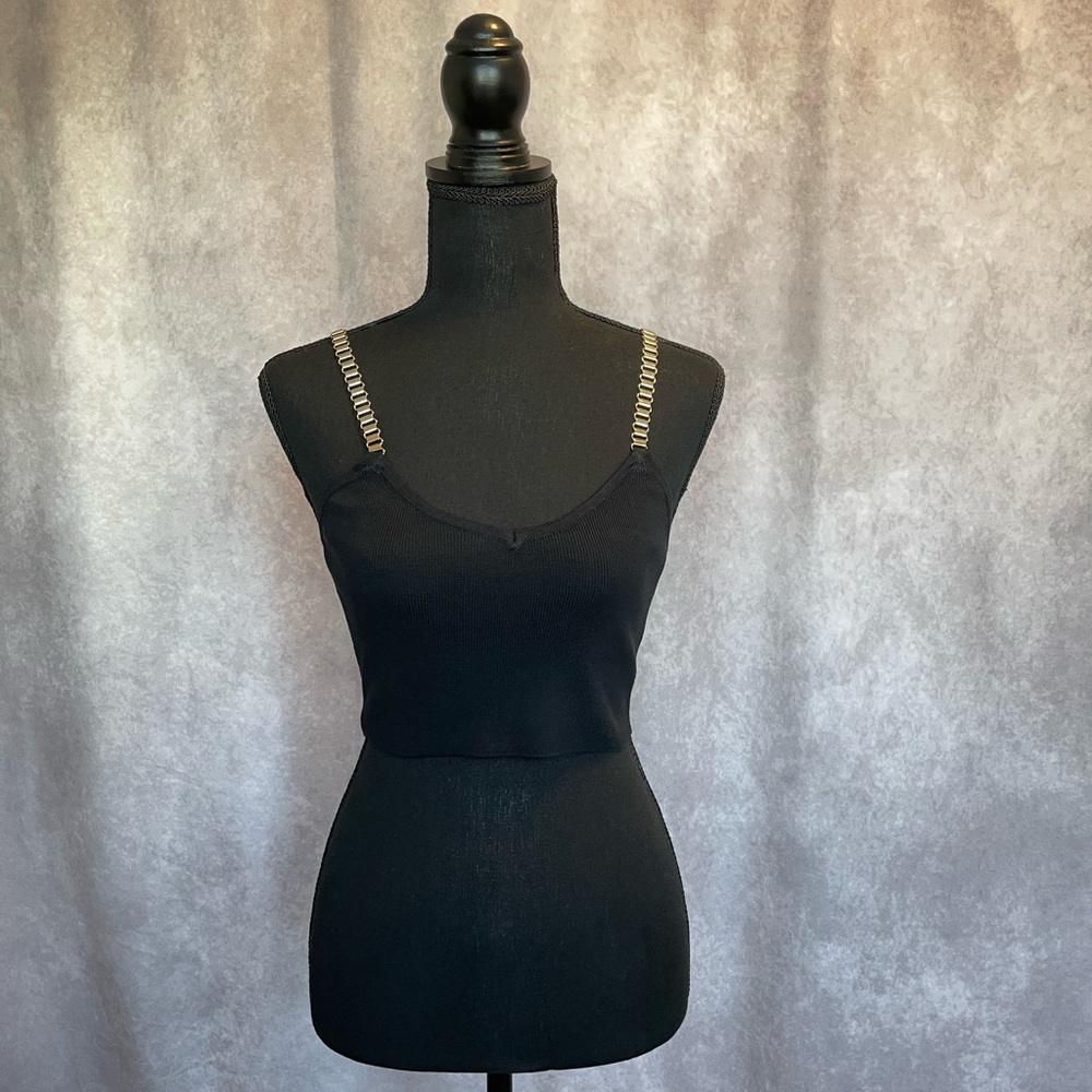Brwn Luxe Chain Link Strap Tank Top